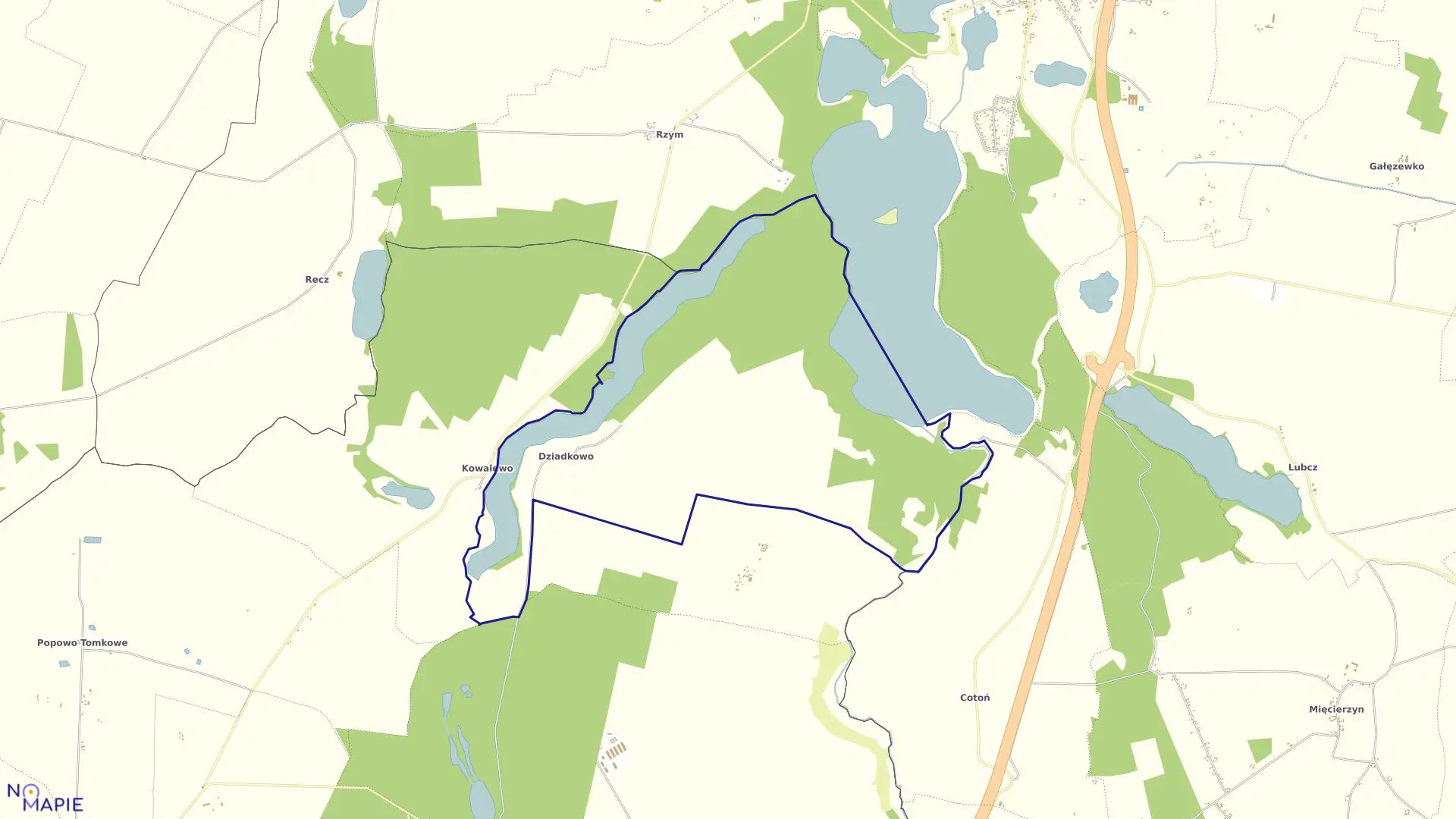 Mapa obrębu DZIADKOWO w gminie Mieleszyn